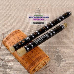 Sáo Dizi đen khớp nối inox