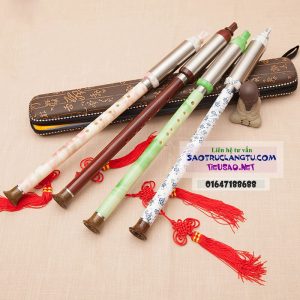 Sáo mèo dọc giả ngọc giả gỗ tặng kèm bao da