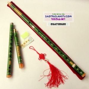 Sáo Dizi Nạm ngọc màu xanh lá cây