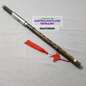 Sáo mèo trúc tím chạm rồng khớp nối ống inox